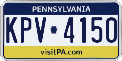 PA license plate KPV4150