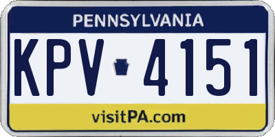 PA license plate KPV4151