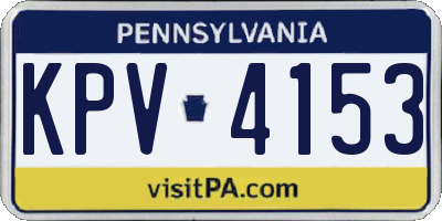 PA license plate KPV4153