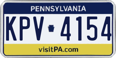 PA license plate KPV4154