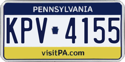PA license plate KPV4155