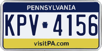 PA license plate KPV4156
