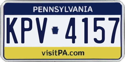 PA license plate KPV4157