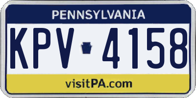 PA license plate KPV4158