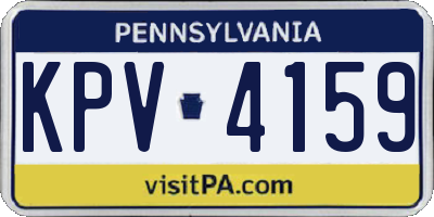 PA license plate KPV4159