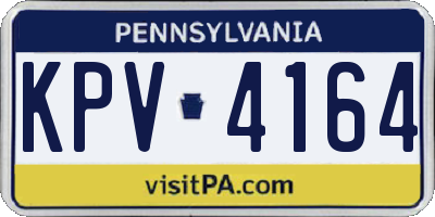 PA license plate KPV4164