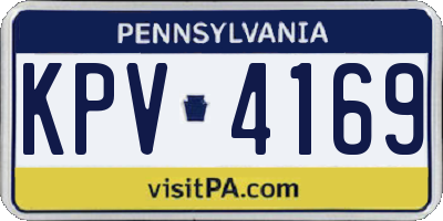 PA license plate KPV4169