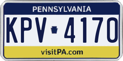 PA license plate KPV4170