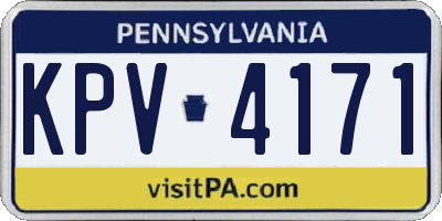 PA license plate KPV4171