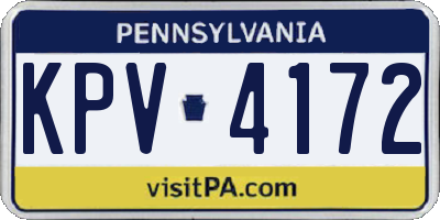 PA license plate KPV4172