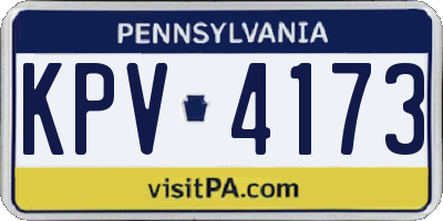 PA license plate KPV4173
