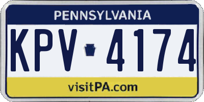 PA license plate KPV4174