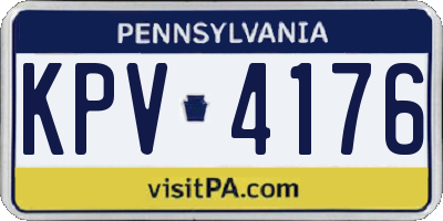 PA license plate KPV4176