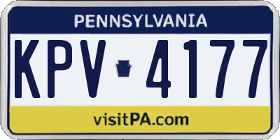 PA license plate KPV4177
