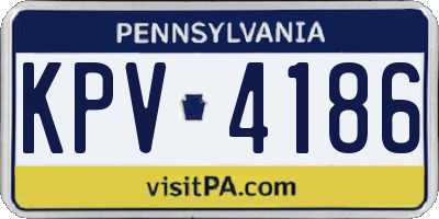 PA license plate KPV4186