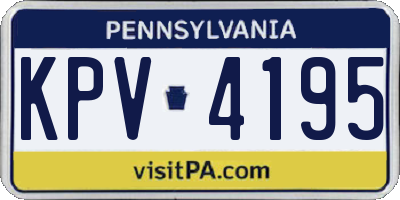 PA license plate KPV4195