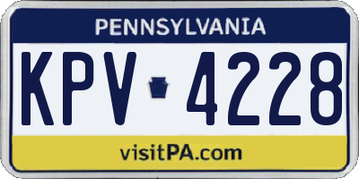 PA license plate KPV4228