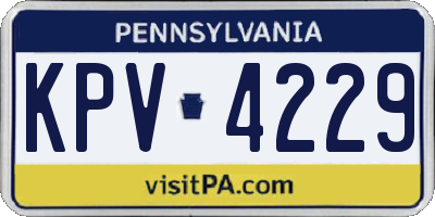 PA license plate KPV4229