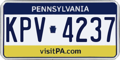 PA license plate KPV4237