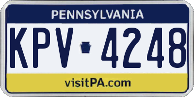 PA license plate KPV4248