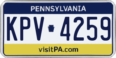 PA license plate KPV4259