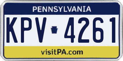 PA license plate KPV4261