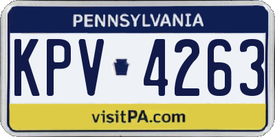 PA license plate KPV4263