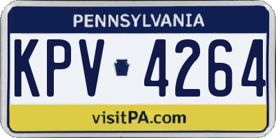 PA license plate KPV4264