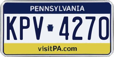 PA license plate KPV4270