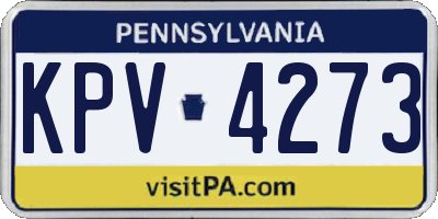 PA license plate KPV4273