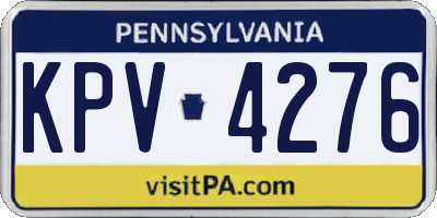 PA license plate KPV4276
