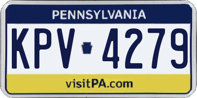 PA license plate KPV4279