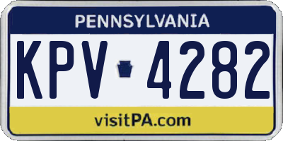 PA license plate KPV4282