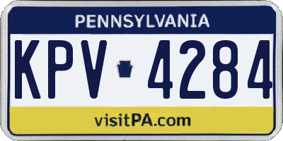 PA license plate KPV4284