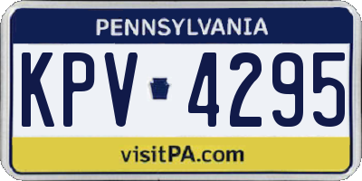 PA license plate KPV4295