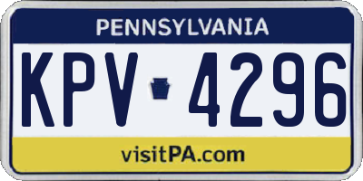 PA license plate KPV4296
