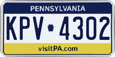 PA license plate KPV4302