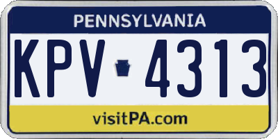 PA license plate KPV4313