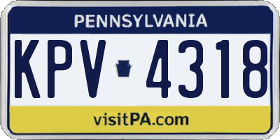 PA license plate KPV4318