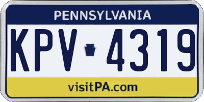 PA license plate KPV4319