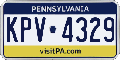 PA license plate KPV4329