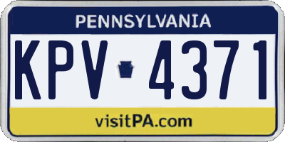 PA license plate KPV4371