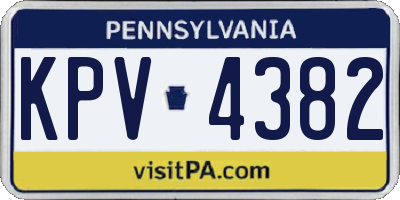 PA license plate KPV4382