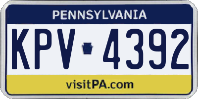 PA license plate KPV4392