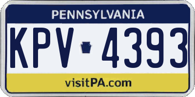 PA license plate KPV4393
