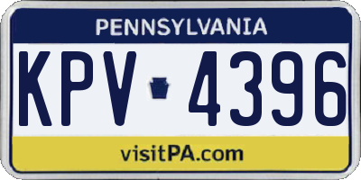 PA license plate KPV4396