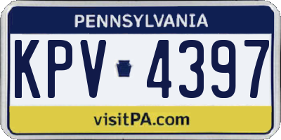 PA license plate KPV4397