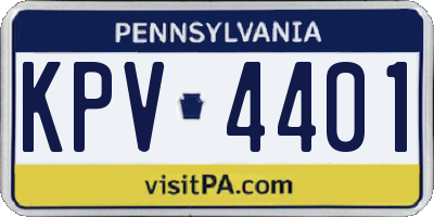PA license plate KPV4401