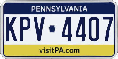 PA license plate KPV4407