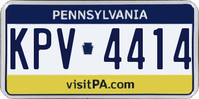 PA license plate KPV4414